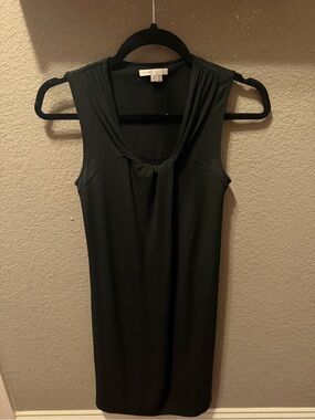 Vince Women’s XS Black Sleeveless Tie Neck Sheath Dress Minimalist Quiet Luxury